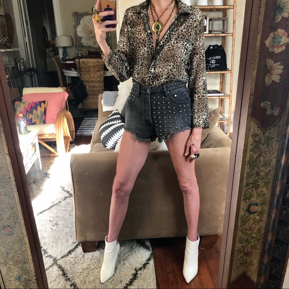 Vintage semi sheer leopard blouse - Picture 6 of 8